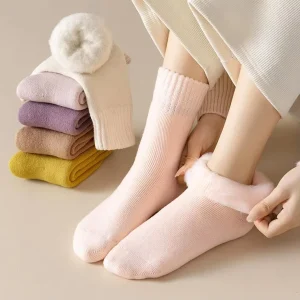 Winter New Color Thermal Foot Warmer Thickened Plush Cashmere Women’s Snowy Days Windproof Boot Indoor Floor Sleeping Socks