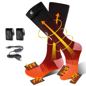 Winter Outdoor Ski Sports Coolmax Knitted Anti Slip Thermal Wireless Remote Control Battery Foot Warm Heated Socks