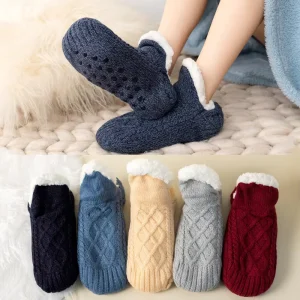 Winter Over Knee Thick Fleece Warm Home Floor Socks for Men’s and Women’s Adult Indoor Slippers Socks