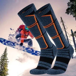 Winter Performance Knitted Cuff Thick NonSlip Knee High Warm Thermal Socks for Men and Women Hiking & Skiing