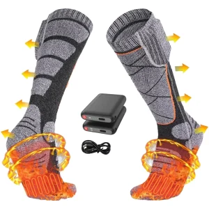 Winter Rechargeable Thermal Heated Socks Unisex Casual Three Gear Temperature Control Skiing Hiking Electric Socks