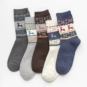 Winter RetroThick Warm Thermal Business Style Men’s Crew Socks Rabbit Wool Body