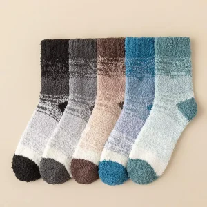 Winter Slipper Colorful Cute Warm Cozy Custom Thermal Fluffy Thick Unisex Mens Fuzzy Socks for House