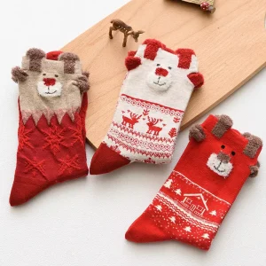 Winter Sock Women Indoor Cozy Socks Soft Warm Crew Christmas Socks