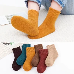 Winter Terry Thermal Socks Girl Boy Newborn Baby Kids Thick Warm Wool Crew Socks