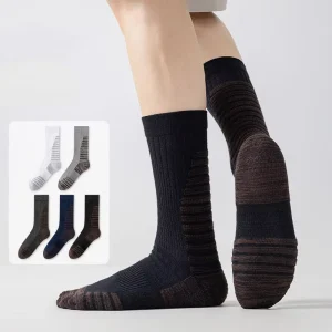 Winter Thermal Casual Terry Socks Cushion Sport Socks Anti Odor Black Socks for Men Cotton Sports