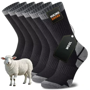 Winter Thermal Cushioned Wool Hiking Work Boot Socks Coolmax Bamboo Thick Anti Blister Work Socks for Safety Boots