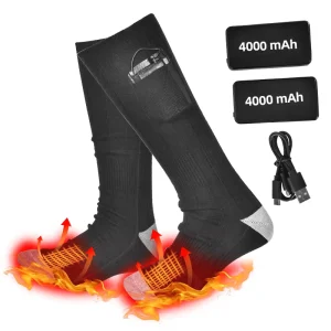 Winter Thermal Socks 4000mAh Rechargeable Battery Powered Heated Socks for Men and Women