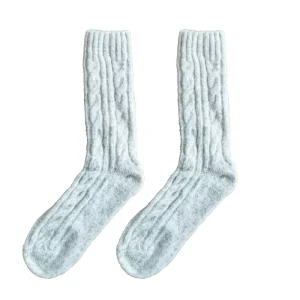 Winter Thermal Soft Classic Crew Chunky Knitted Anti Slip Daily Slipper Socks with Thick Construction