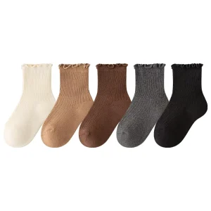 Winter Thick Loop Towel Kids Socks for Girl Boy Cotton Socks With Weave Edge Korea Style Socks Mono Color