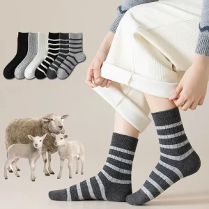 Winter Thick Warm Breathable Knitted Crew Soft Merino Wool Socks Snow Ski Trekking Hiking Outdoor