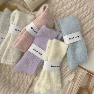 Winter Thicken Women Slipper Socks Warmth Milk Fleece Tube Furry Socks