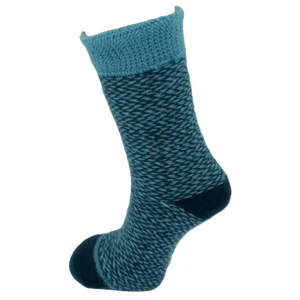 Winter Unisex Adult Floral Knitted Sweat Absorbent Thermal Crew Socks with Cuff Detail
