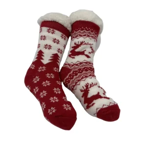 Winter Warm Cable Knit Floor Socks with Anti Slip Grips for Indoor Use