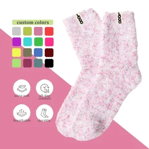 Winter Warm Fluffy Socks Soft Design Logo Women Socks Knitted Cotton Fuzzy Custom Socks