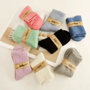 Winter Warm Socks Top Quality Women’s 80% Lamb Wool Blended Full Terry Cushioned Thermal Socks With 12 Colors