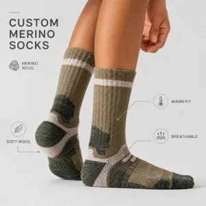 Winter Warm Thick Crew Hiking Wool Socks Breathable Outdoor Merino Wool Socks for Men and Women