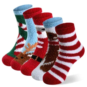 Winter Warm Wool Socks Thick Thermal Knit Vintage Cozy Crew Soft Socks for Women Christmas Socks