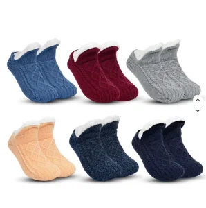 Winter Weight Fleece Lined Thermal Anti slip Floor Socks