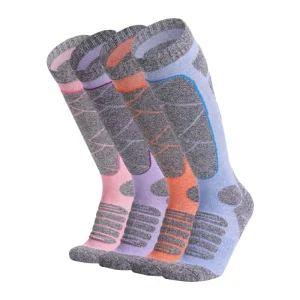 Winter Women’s Sports Thickened Hiking Socks with Towel Soles Long Tube Sweat-absorbing and Warm Socks