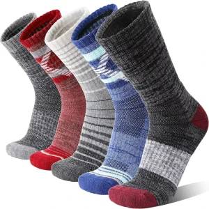 Winter Youth Performance Terry Cushion Crew Socks Knitted Thick Cotton Blend Running Workout Athletic Breathable Men