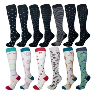 Woman Girls Diabetics Medical Knee High Thigh Nurse Copper Compression Socks