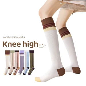 Women Breathable Knitted Boot Socks Compression Knee High Bottom Cuff Anti-Bacterial Eco-Friendly Gym Sports Running