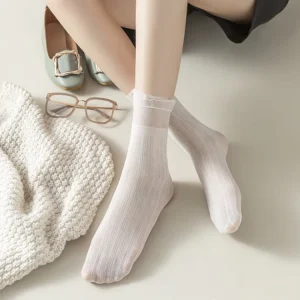 Women Breathable Socks Fashion Ultra thin Fiber Skin Colored Ankle Short Socks Ladies Transparent Socks Hosiery