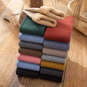 Women Colorful Thick Fleece Thermal Wool Cashmere Snow Socks Velvet Seamless Sleeping Floor Socks