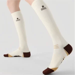 Women Compression Cycling Socks Badminton Professional Muscle Support Socks Over the Calf Fitness Slimming Leg Sports Socks