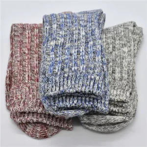 Women Cotton Fleece Mid-Calf Socks Cuff Logo Breathable Quick-Dry Anti-Slip & Anti-Bacterial