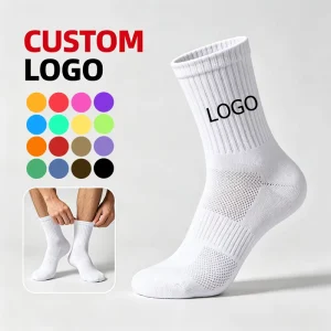 Women Crew Cotton Socks Soft Knitted Jacquard Customised Socks Unisex Logo Branded Custom Socks