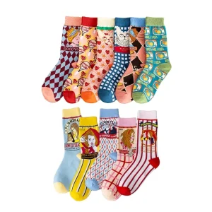 Women Crew Socks Cotton Daily Use Anti Bacterial Breathable