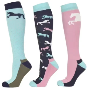 Women Custom Logo Knee High Compression Equestrian Stocking Long Bamboo Horse Riding Socks