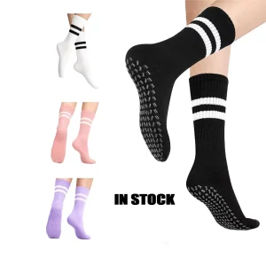 Women Design High Quality Crew Yoga Socks Grip Women Socks Anti Slip Pilates Socks
