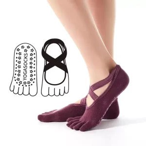 Women Five Toe Yoga Socks Breathable Cotton Non Slip Pilates Exercise Made in China