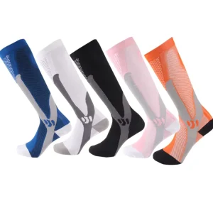 Women Men’s Sports Compression Socks Long Pressure Cycling Knitted Sports Professional High Crew Non Slip Fitness Sport Socks