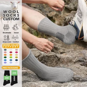Women Merino Wool Hiking Sock Warm Thermal Wool Crew Sock for Sport Climbing Customized Hiking Wool Sock