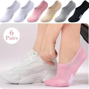 Women No Show Invisible Socks Full Silicone Anti Slip Honeycomb Mesh Low Cut Boat Socks Arch Support Breathable Summer Casual