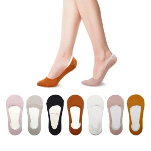 Women No Show Socks Comfortable Cotton Material Custom Solid Color No Show Socks