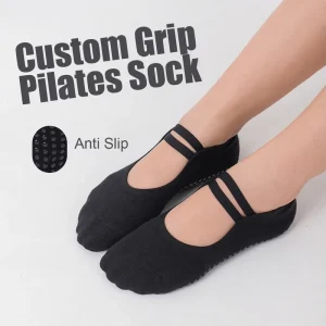 Women No Show Yoga Socks Customized Anti Slip Grip Sock Women Silicon Grip Pilates Sock With Strap