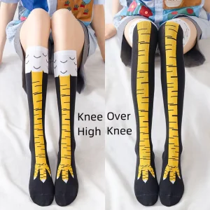 Women Over Knee High Socks Chicken Claw Warmers Teen Girl Fashion Tube Socks