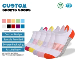 Women Professional Running Hiking Thickened Cushioning Fashion Combed Cotton Breathable Sweat Odor Resistant Ankle Sports Socks