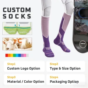 Women Slim Fit Shaping Wool Knitted Winter Ski Socks Knee High Thick with Calf Tightening for Leg Look