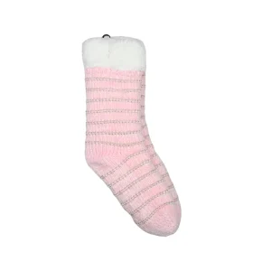 Women Soft Chenille Knitted Floor Socks Shiny Metallic Thread Warm Stretchy Non Slip Indoor Bedroom Winter Ladies Gift