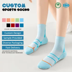 Women Sports Sock Fashion Ankle Cotton Cushioned Terry Impact Absorption Medias Chaussettes Women Professional Badminton Socks