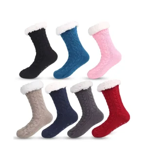 Women Thick Warm Socks Thermal Winter Acrylic Socks Fashion Design Fuzzy Anti Slip Slipper Socks
