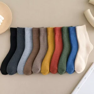 Women Warm Winter Socks Thick Soft Solid Casual Solid Color Women Socks