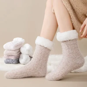 Women Winter Thickened Warm Floor Socks Home Sleeping Mink Fur Thermal Socks