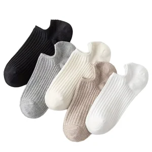 Women’s Boat Socks Non-slip Heel Cotton Sport Solid Color Custom Printing Breathable Knitted